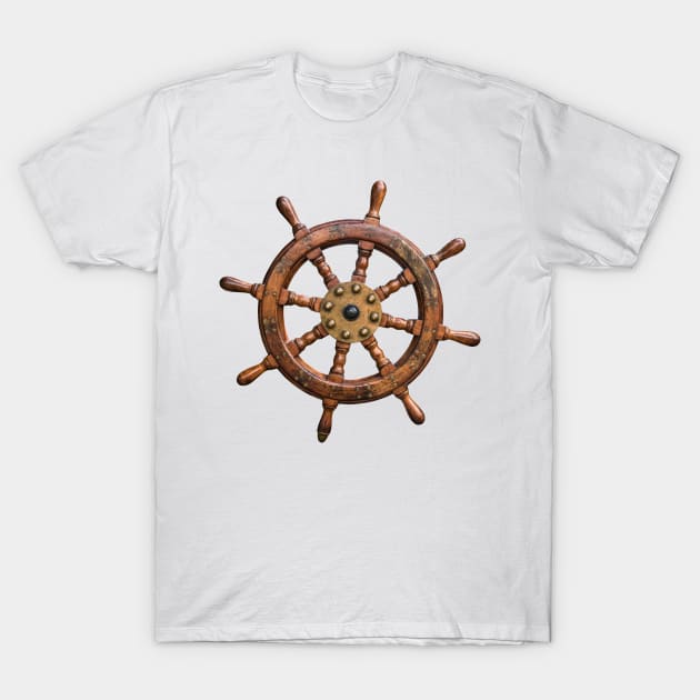 Vintage Ships Wheel T-Shirt by mrdoomits